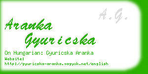 aranka gyuricska business card